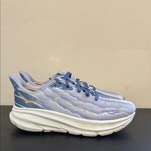 HOKA x Free People Movement Clifton 9 running shoes in the Cirrus size 7